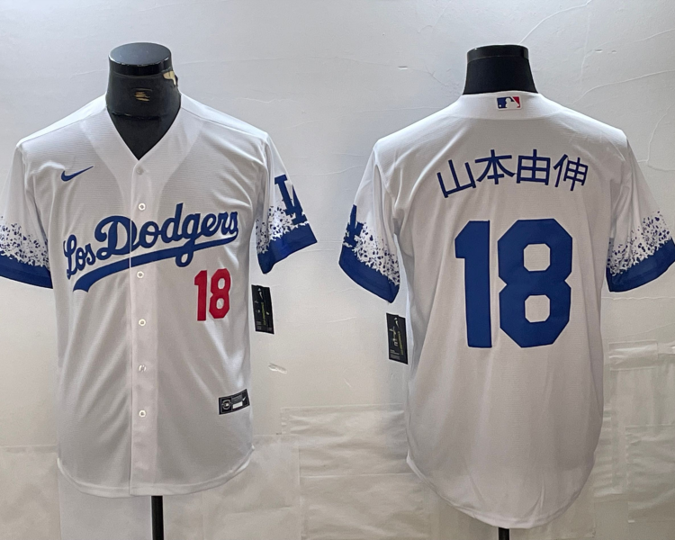 Men's Los Angeles Dodgers Yoshinobu Yamamoto #18 White Alternate Jersey