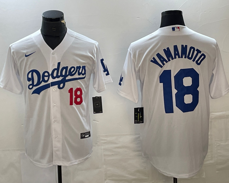 Men's Los Angeles Dodgers Yoshinobu Yamamoto #18 White Home Jersey