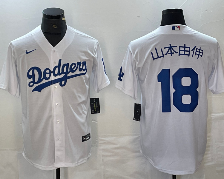 Men's Los Angeles Dodgers Yoshinobu Yamamoto #18 White Jersey