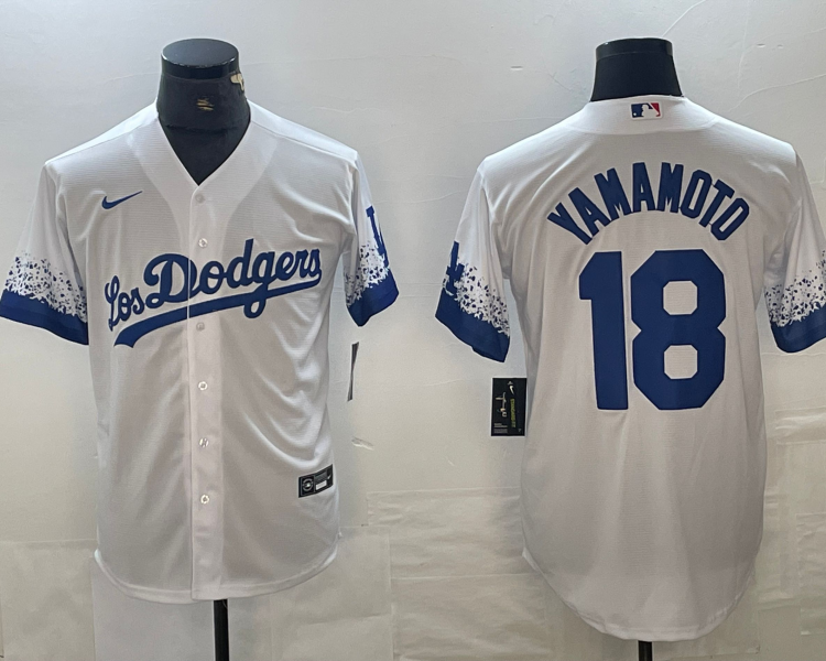 Men's Los Angeles Dodgers Yoshinobu Yamamoto #18 White Jersey