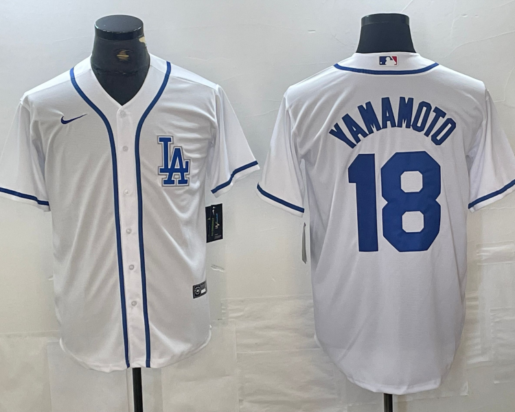 Men's Los Angeles Dodgers Yoshinobu Yamamoto #18 White Limited Jersey