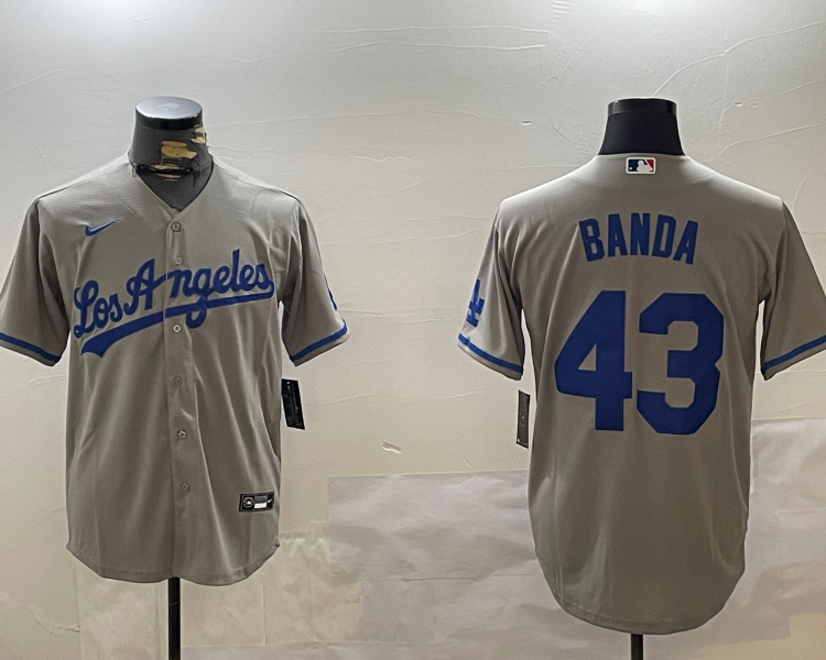 Men's Los Angeles Dodgers Anthony Banda #43 Gray Jersey