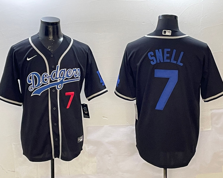 Men's Los Angeles Dodgers Blake Snell #7 Black Jersey