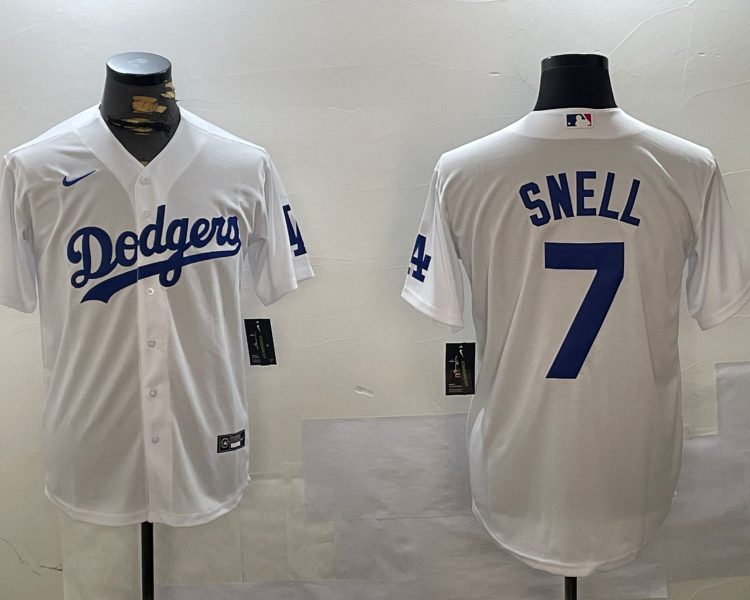 Men's Los Angeles Dodgers Blake Snell #7 White Home Jersey