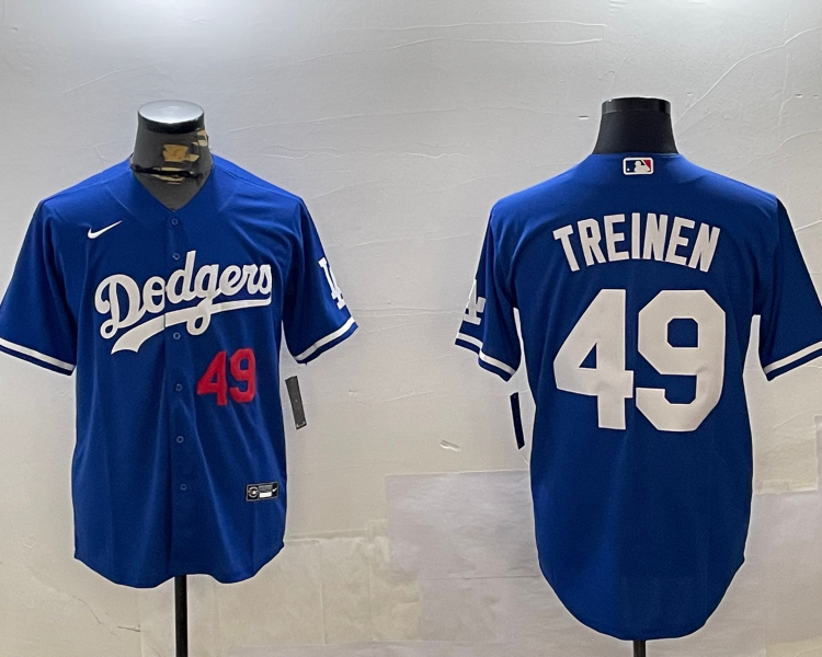 Men's Los Angeles Dodgers Blake Treinen #49 Royal Alternate Jersey
