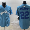 Men's Los Angeles Dodgers Clayton Kershaw #22 Light Blue Jersey