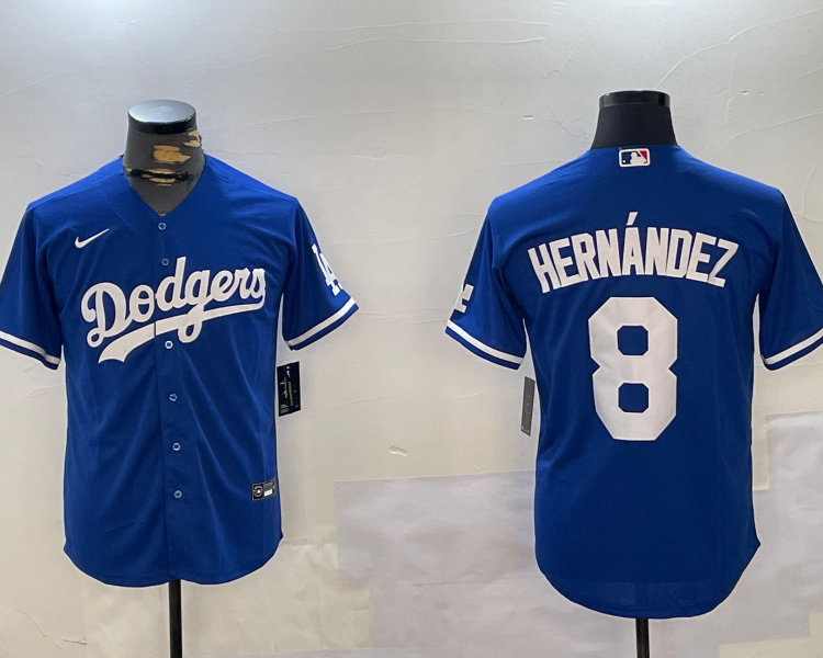 Men's Los Angeles Dodgers Enrique Hernandez #8 Blue Jersey