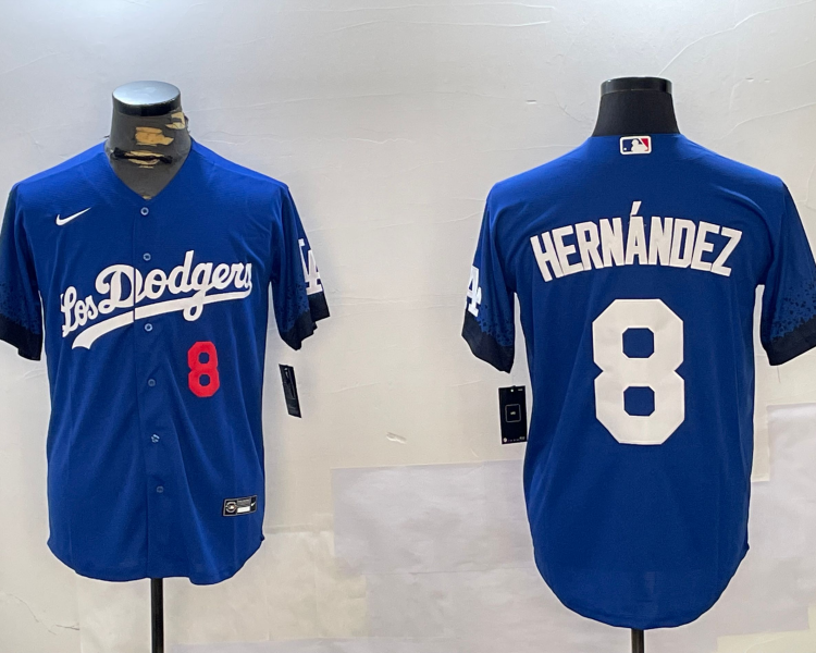 Men's Los Angeles Dodgers Enrique Hernandez #8 Royal City Connect Jersey