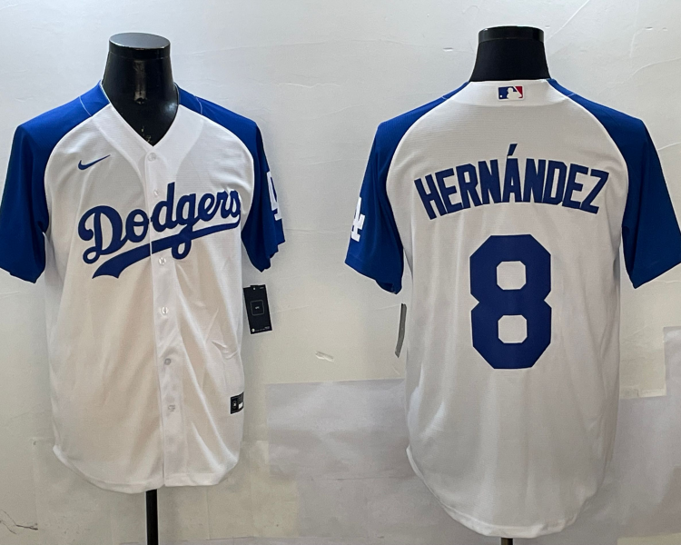Men's Los Angeles Dodgers Enrique Hernandez #8 White Jersey