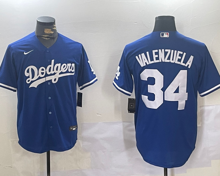 Men's Los Angeles Dodgers Fernando Valenzuela #34 Royal Jersey