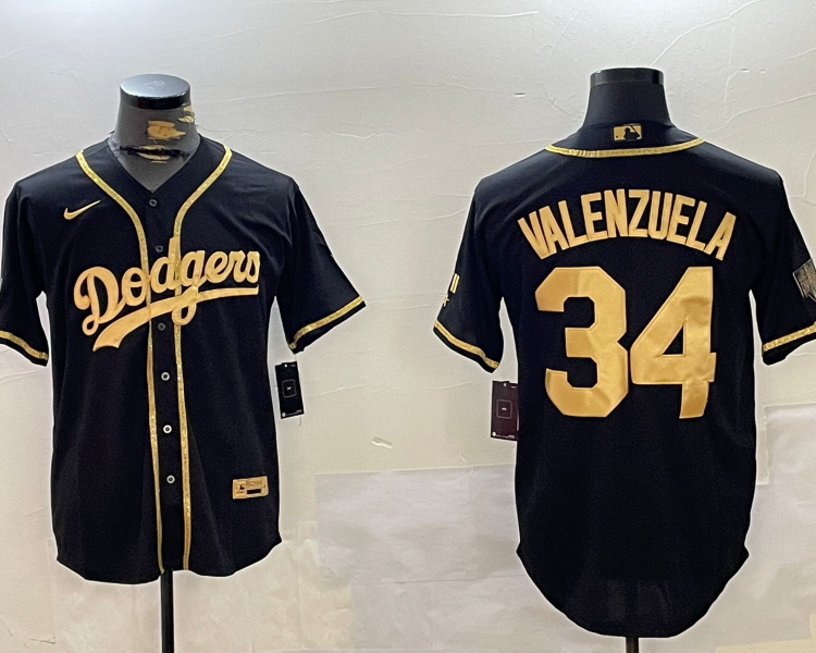 Men's Los Angeles Dodgers Fernando Valenzuela Black Jersey