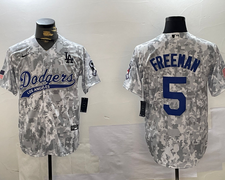 Men's Los Angeles Dodgers Freddie Freeman #5 Arctic Camo 2024 Salute to Service Limited Jersey