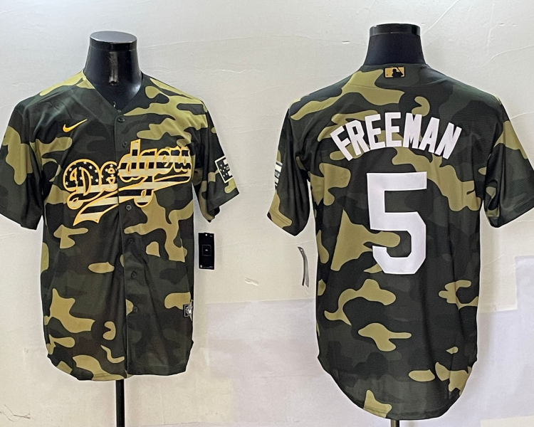 Men's Los Angeles Dodgers Freddie Freeman #5 Camouflage Jersey