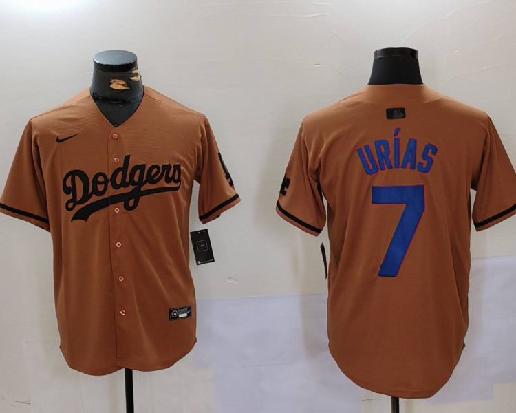 Men's Los Angeles Dodgers Julio Urias #7 Brown Jersey