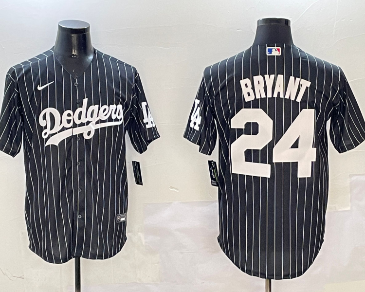 Men's Los Angeles Dodgers Kobe Bryant #24 Black Alternate Limited Jersey