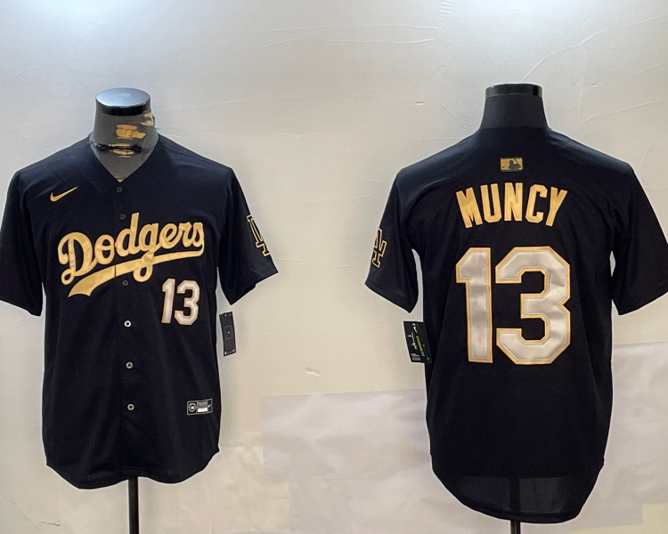 Men's Los Angeles Dodgers Max Muncy #13 Black Jersey