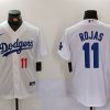 Men's Los Angeles Dodgers Miguel Rojas #11 White Home Jersey