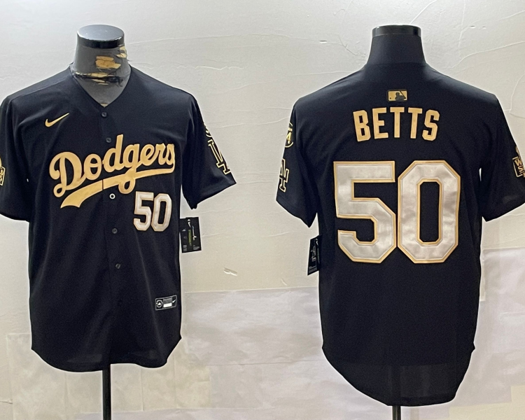 Men's Los Angeles Dodgers Mookie Betts Black Jersey