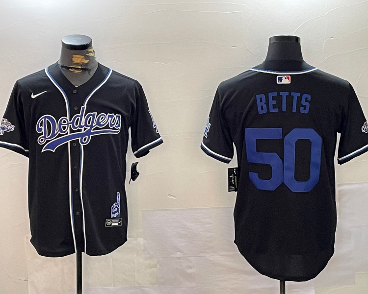 Men's Los Angeles Dodgers Mookie Betts Black Jersey