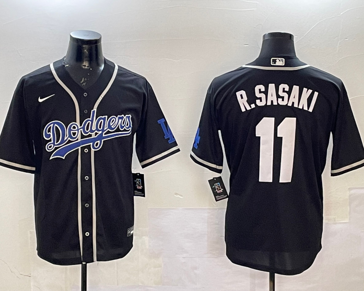 Men's Los Angeles Dodgers Roki Sasaki #11 Black Jersey