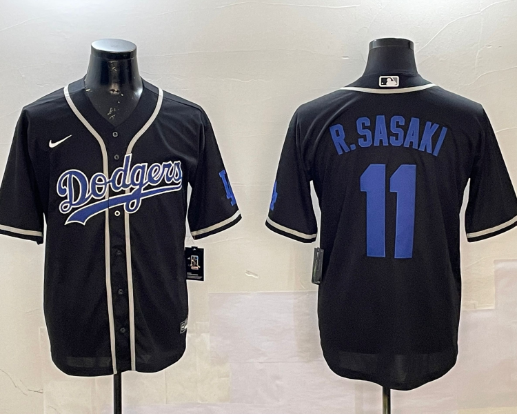 Men's Los Angeles Dodgers Roki Sasaki #11 Black Jersey