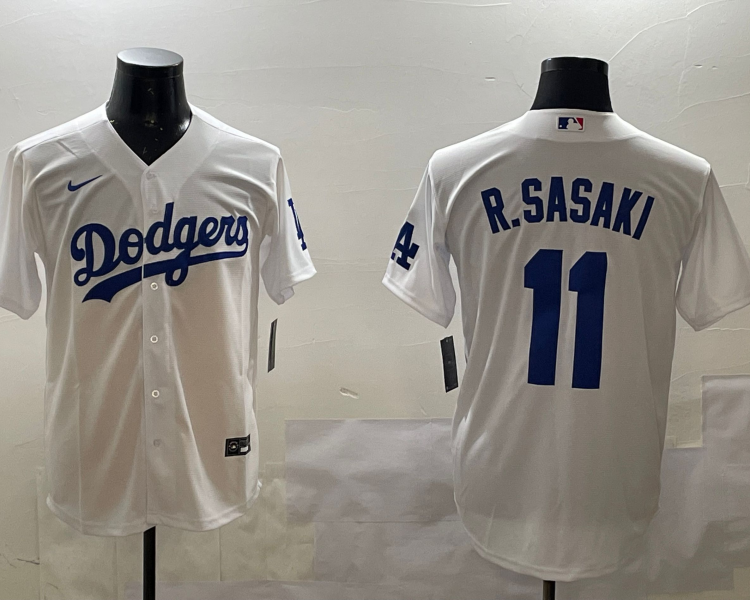 Men's Los Angeles Dodgers Roki Sasaki #11 White Home Jersey