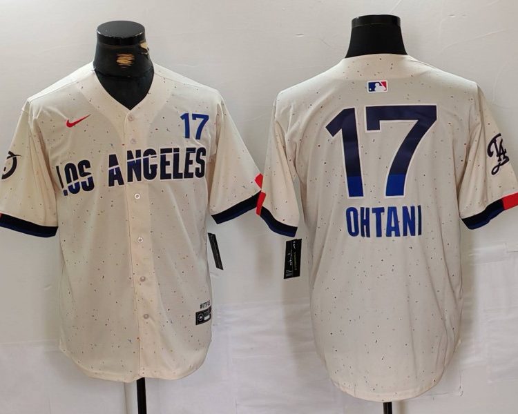 Men's Los Angeles Dodgers Shohei Ohtani #17 Cream 2024 City Connect Jersey