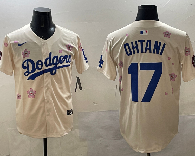 Men's Los Angeles Dodgers Shohei Ohtani #17 Cream Alternate Jersey