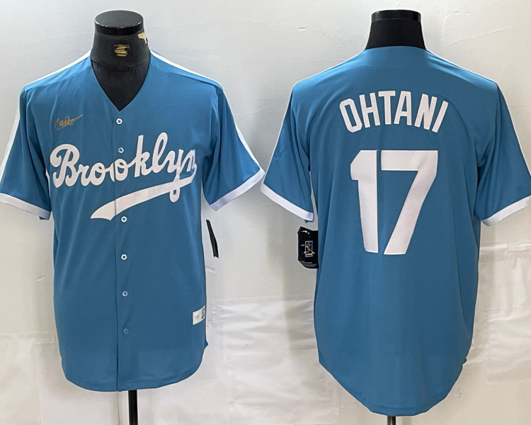Men's Los Angeles Dodgers Shohei Ohtani #17 Light Blue Alternate Cooperstown Collection Jersey