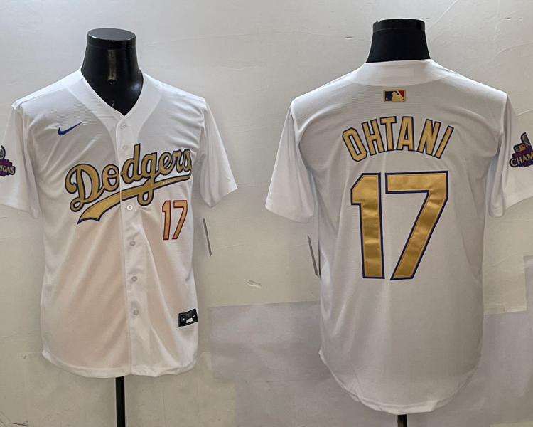 Men's Los Angeles Dodgers Shohei Ohtani #17 White 2025 Gold Collection Limited Jersey