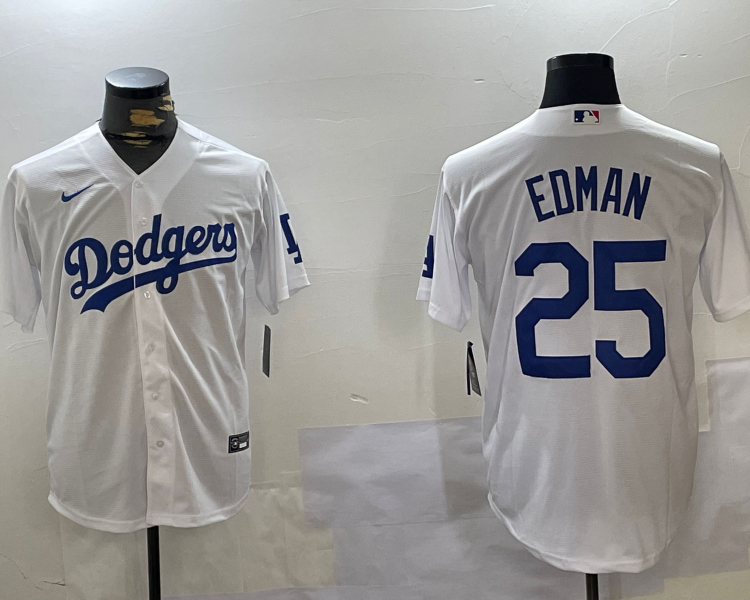 Men's Los Angeles Dodgers Tommy Edman #25 White Jersey