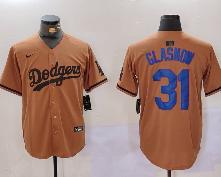 Men's Los Angeles Dodgers Tyler Glasnow #31 Brown Jersey