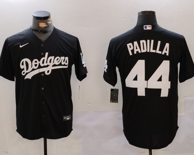 Men's Los Angeles Dodgers Vicente Padilla #44 Black Jersey