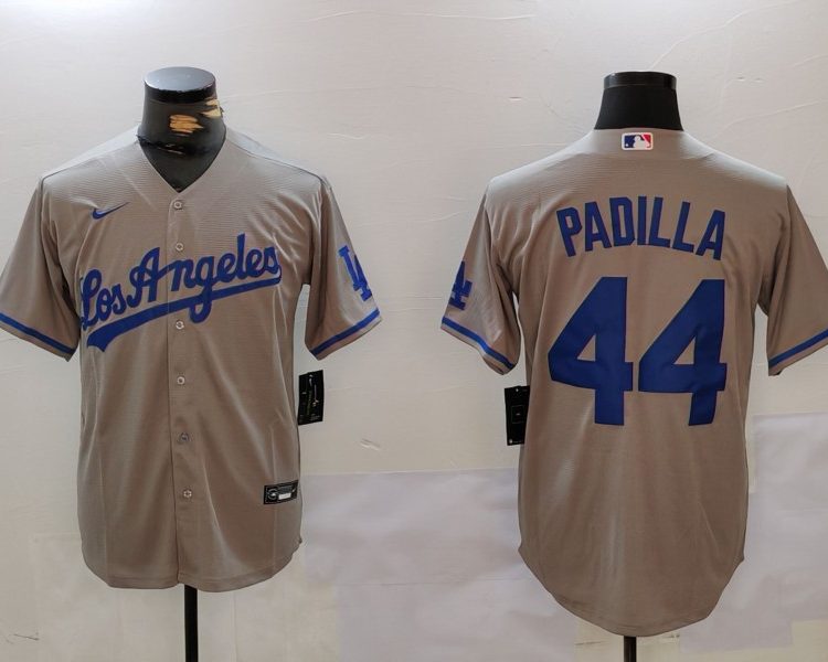 Men's Los Angeles Dodgers Vicente Padilla #44 Gray Jersey