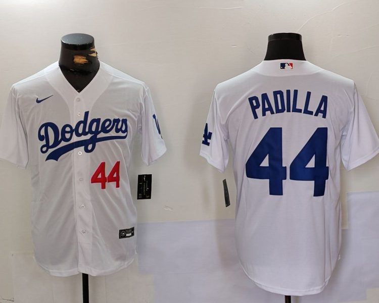 Men's Los Angeles Dodgers Vicente Padilla #44 White Home Jersey