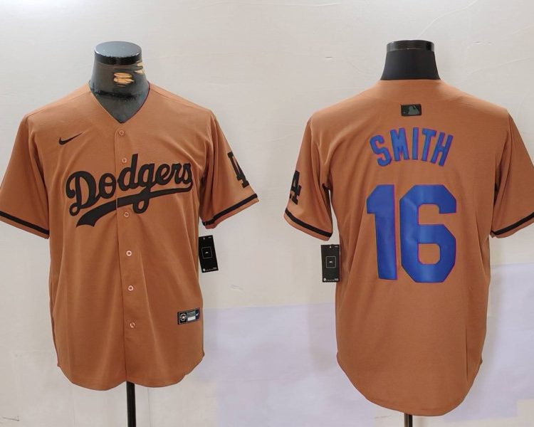 Men's Los Angeles Dodgers Will Smith #16 Brown Jersey