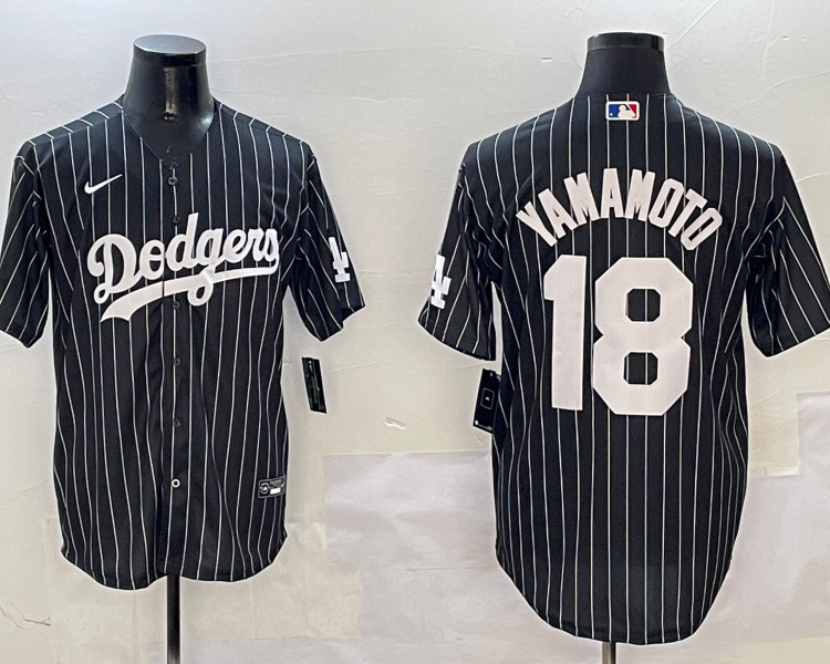 Men's Los Angeles Dodgers Yoshinobu Yamamoto #18 Black Alternate Limited Jersey