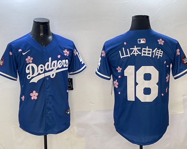 Men's Los Angeles Dodgers Yoshinobu Yamamoto #18 Royal Alternate Jersey