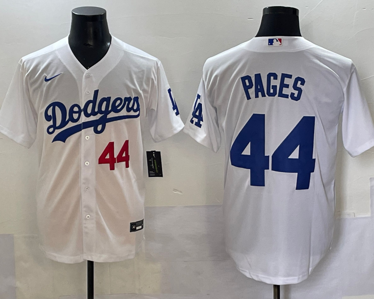 Men's Los Angeles Dodgers Andy Pages #44 White Home Limited Jersey
