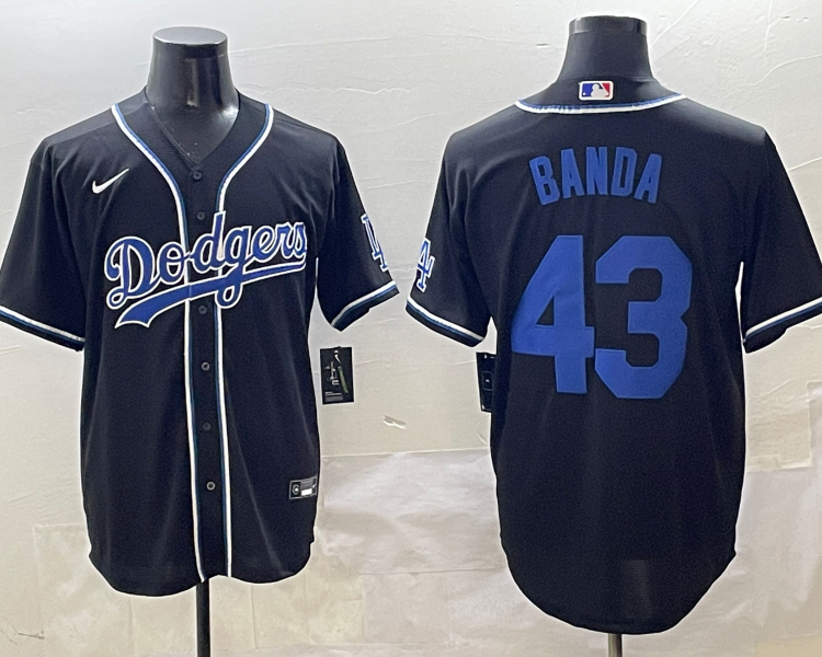 Men's Los Angeles Dodgers Anthony Banda #43 Black Jersey
