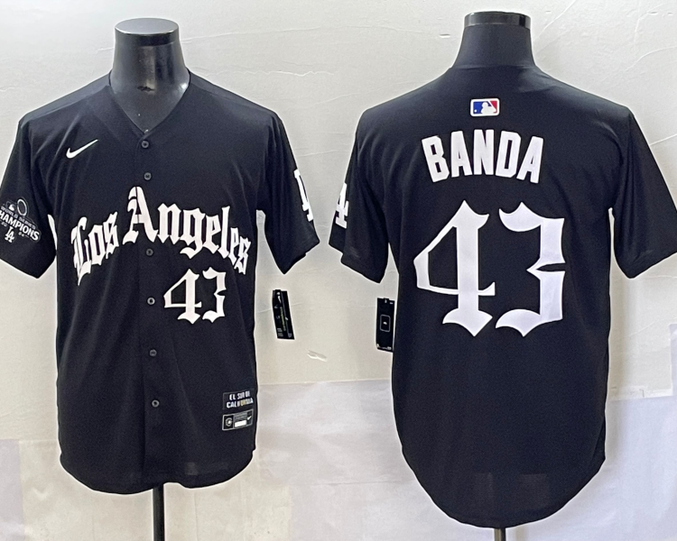 Men's Los Angeles Dodgers Anthony Banda #43 Black Limited Jersey