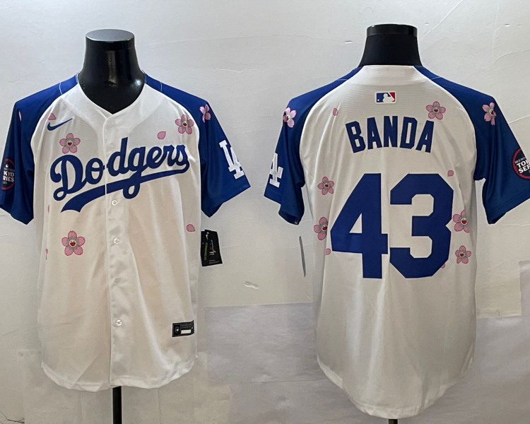 Men's Los Angeles Dodgers Anthony Banda #43 White Jersey
