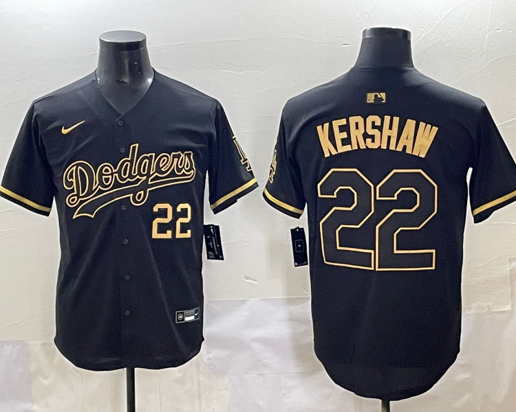 Men's Los Angeles Dodgers Clayton Kershaw #22 Black Jersey