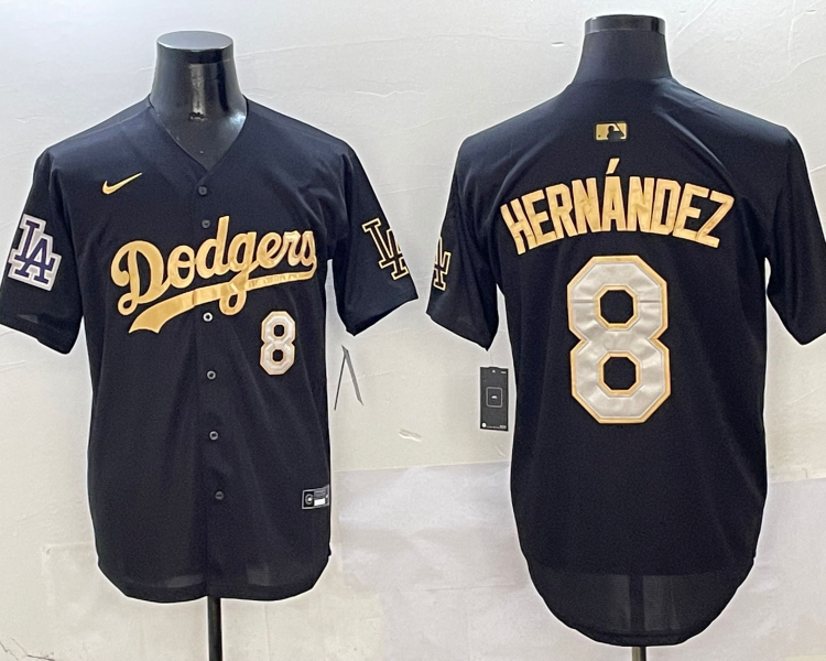 Men's Los Angeles Dodgers Enrique Hernandez #8 Black Team Jersey