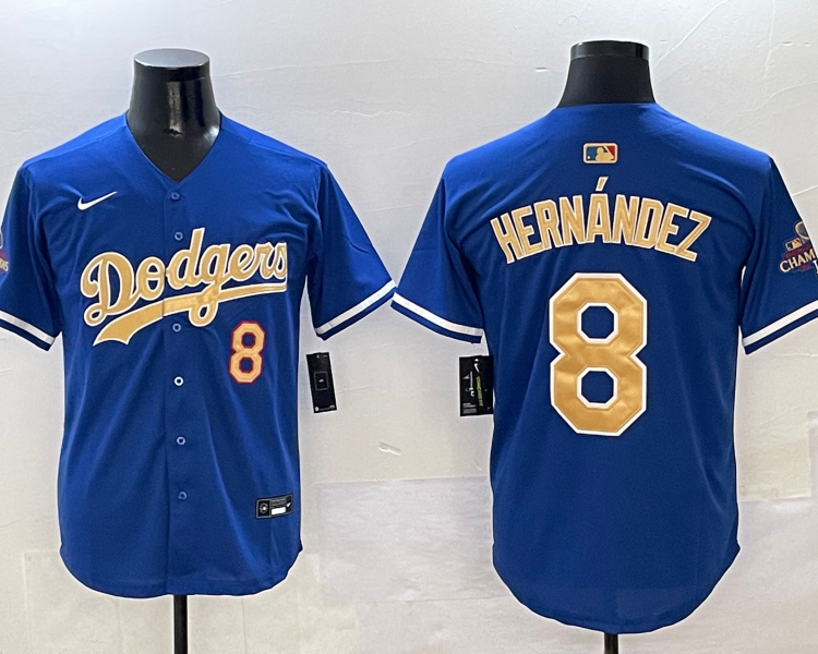 Men's Los Angeles Dodgers Enrique Hernandez #8 Royal 2025 Gold Collection Limited Jersey