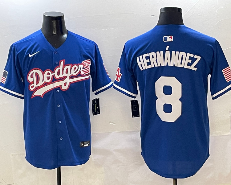 Men's Los Angeles Dodgers Enrique Hernandez #8 Royal Team Jersey