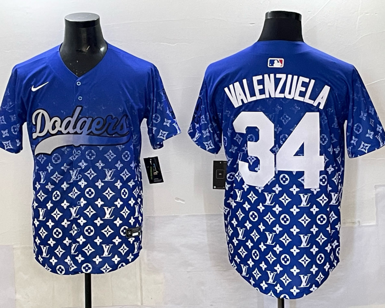 Men's Los Angeles Dodgers Fernando Valenzuela #34 Royal Alternate Jersey