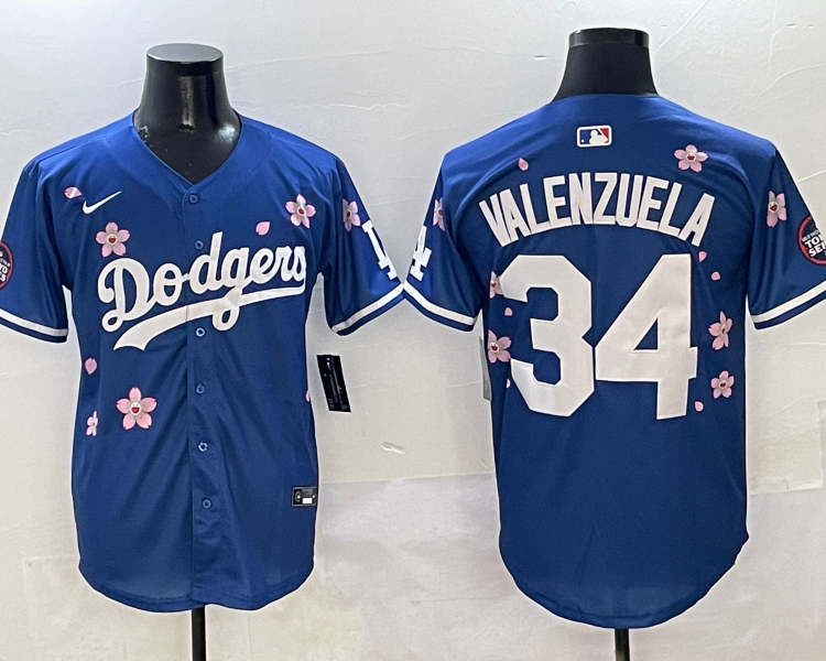Men's Los Angeles Dodgers Fernando Valenzuela #34 Royal Jersey