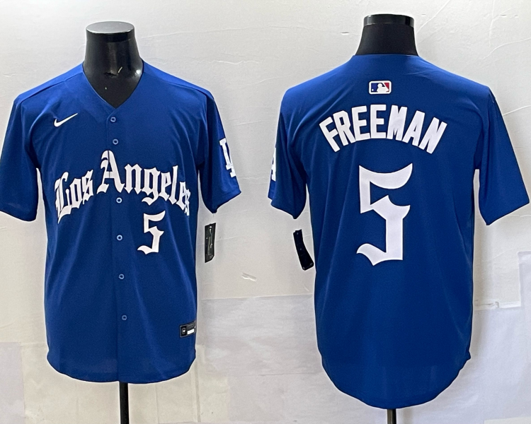Men's Los Angeles Dodgers Freddie Freeman #5 Royal Alternate Jersey