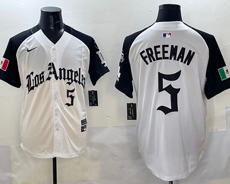 Men's Los Angeles Dodgers Freddie Freeman #5 White Team Jersey